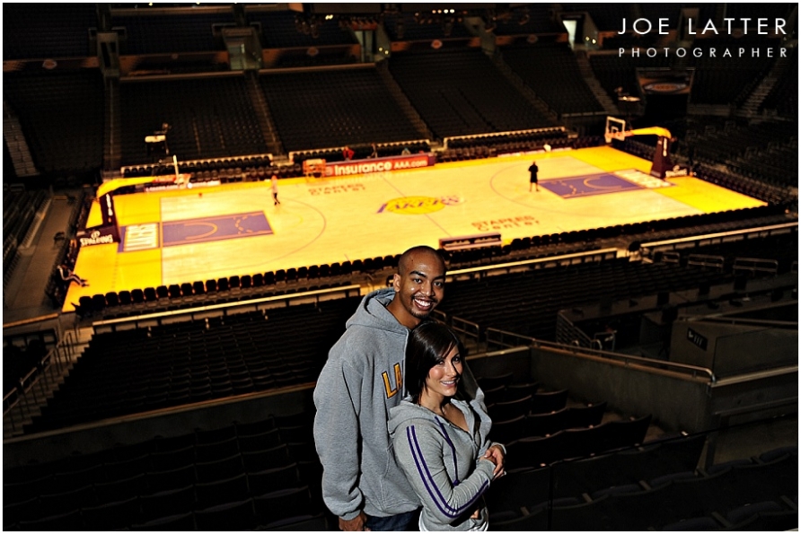 Great engagement session at the Staples Center, home of the World Champion Lakers